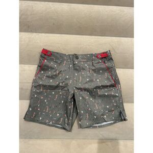 Parke & Ronen Mens Size 29 Green Floral Swim Trunks Shorts